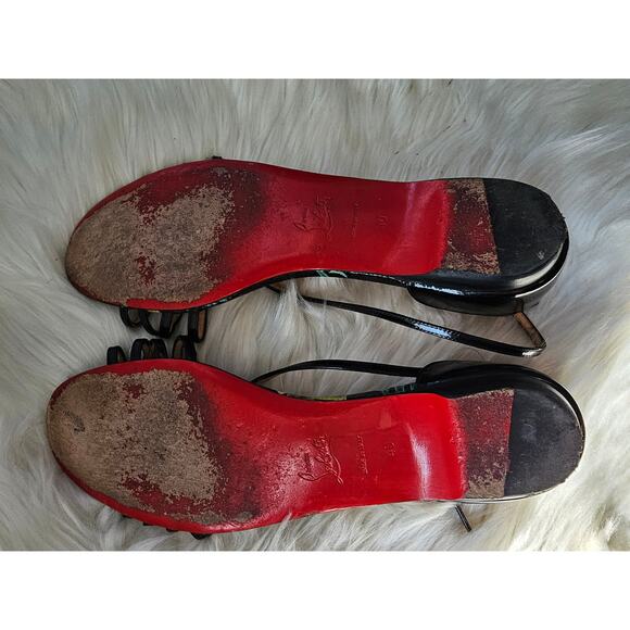 Christian Louboutin OLYDIA FLAT PATENT/CALF HAWAII  black size 40 - Picture 6 of 9